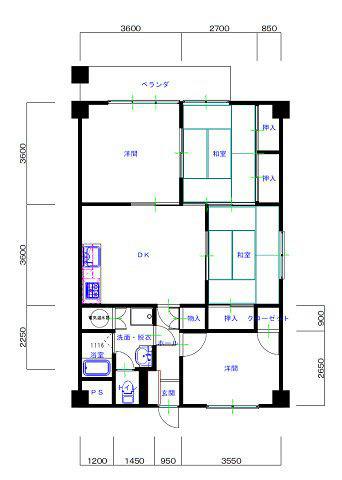 Floor plan. 4DK, Price 6 million yen, Occupied area 73.72 sq m