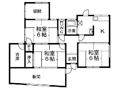 Floor plan. 5.8 million yen, 3K, Land area 195 sq m , Building area 60.1 sq m