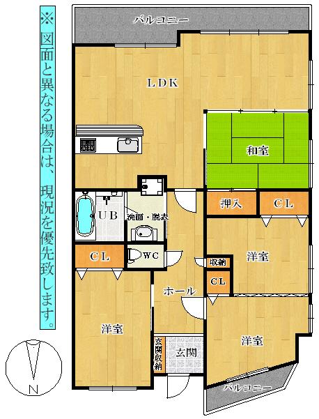Floor plan. 4LDK, Price 17.8 million yen, Occupied area 89.64 sq m , Balcony area 10.22 sq m