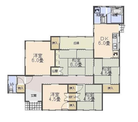 Floor plan. 7.8 million yen, 5DK, Land area 235.05 sq m , Building area 77.98 sq m