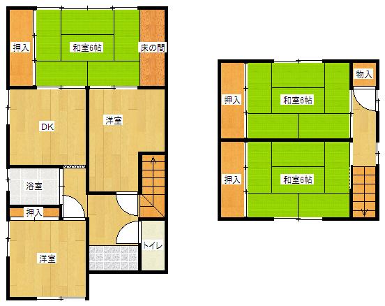 Floor plan. 3.8 million yen, 5DK, Land area 133.17 sq m , Building area 99.38 sq m