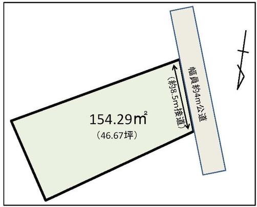 Compartment figure. Land price 5.8 million yen, Land area 154.29 sq m
