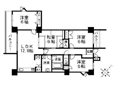 Floor plan. 4LDK, Price 12.8 million yen, Occupied area 76.16 sq m