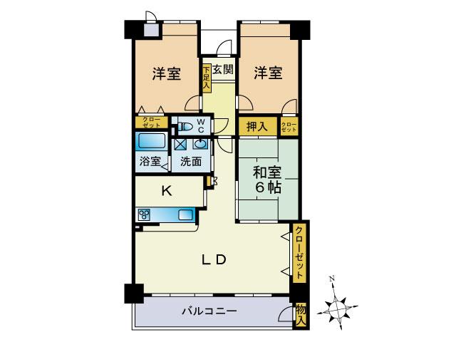 Floor plan. 3LDK, Price 12.8 million yen, Occupied area 72.36 sq m , Balcony area 10.12 sq m