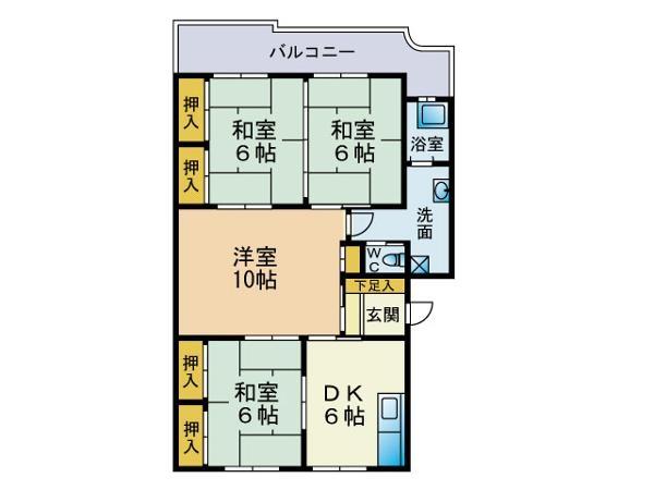 Floor plan. 4DK, Price 5.4 million yen, Occupied area 74.65 sq m