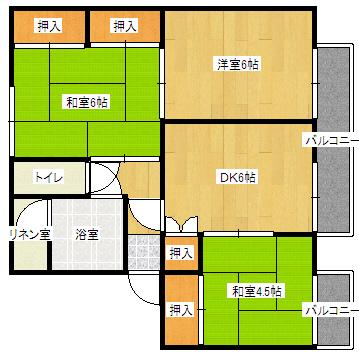 Floor plan. 3DK, Price 3.5 million yen, Occupied area 47.27 sq m
