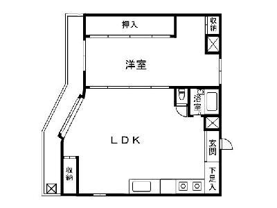 Floor plan. 1LDK, Price 5.5 million yen, Occupied area 40.17 sq m , Balcony area 7 sq m