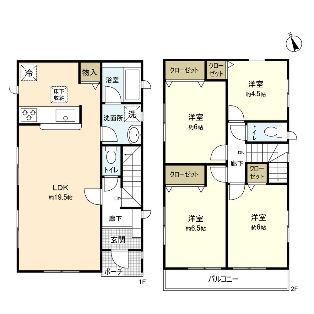 Floor plan. 26,800,000 yen, 4LDK, Land area 130 sq m , Building area 95.58 sq m