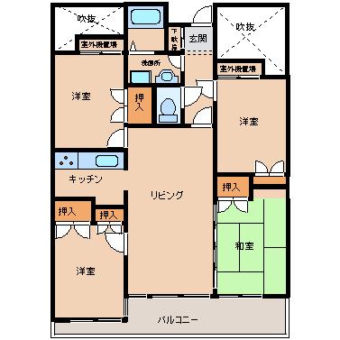 Floor plan. 4LDK, Price 13.8 million yen, Occupied area 73.36 sq m