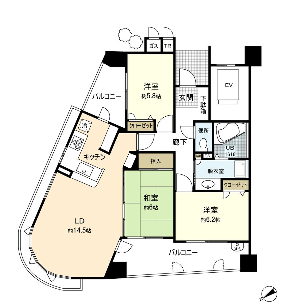 Floor plan. 3LDK, Price 17,900,000 yen, Occupied area 79.83 sq m , Balcony area 17.18 sq m