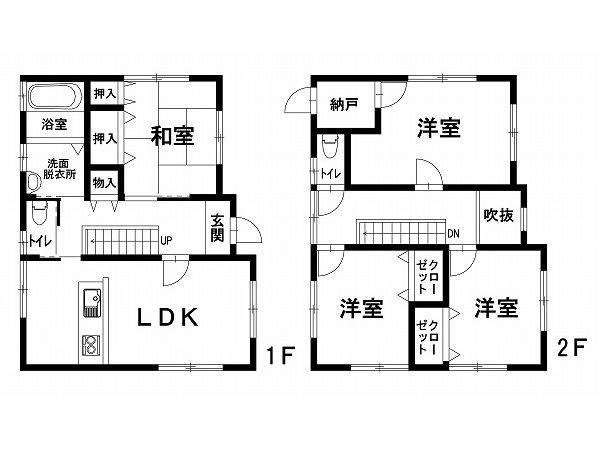 Floor plan. 23.8 million yen, 4LDK + S (storeroom), Land area 212.99 sq m , Building area 127 sq m