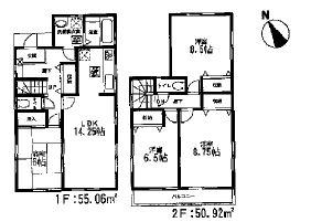 Floor plan. 19,980,000 yen, 4LDK, Land area 160.01 sq m , Building area 105.98 sq m 4LDK