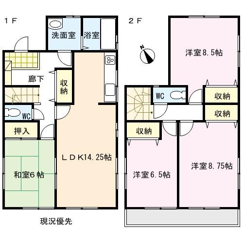 Floor plan. 19,980,000 yen, 4LDK, Land area 160.01 sq m , Building area 105.98 sq m