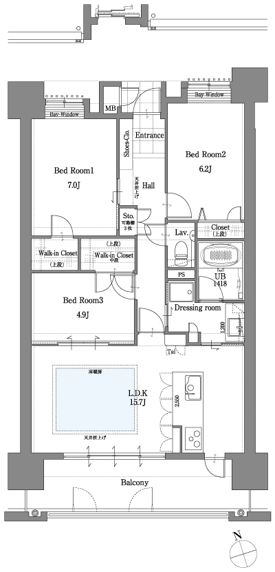 Floor: 3LDK, the area occupied: 77.9 sq m, price: 22 million yen ~ 24 million yen