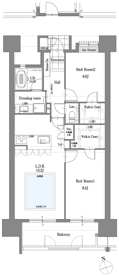 Floor: 2LDK, occupied area: 70.32 sq m, Price: 19.3 million yen