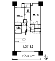 Floor: 2LDK, occupied area: 70.41 sq m, price: 21 million yen