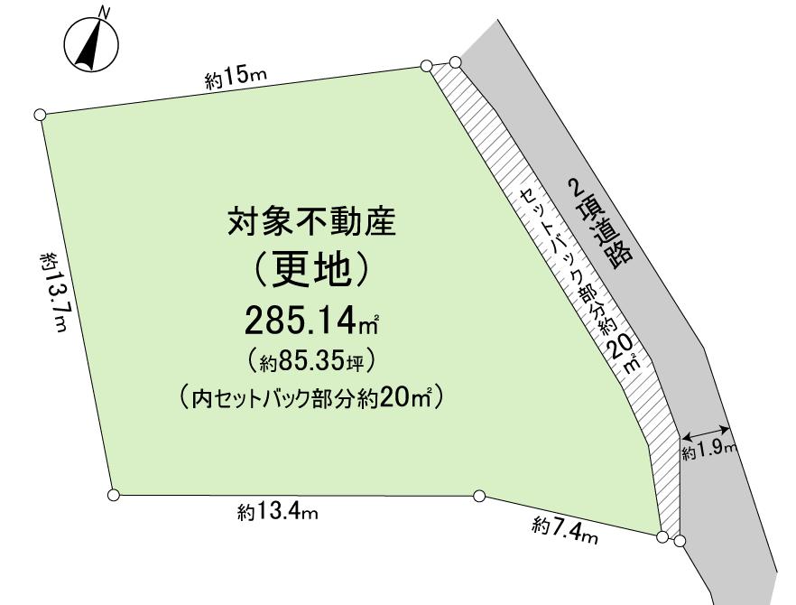Compartment figure. Land price 11.8 million yen, Land area 262 sq m