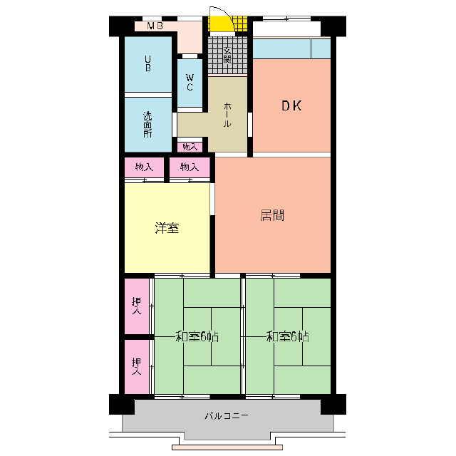 Floor plan. 3LDK, Price 7 million yen, Occupied area 66.53 sq m , Balcony area 8 sq m