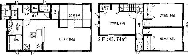 Floor plan. 24,800,000 yen, 4LDK, Land area 142.31 sq m , Building area 93.96 sq m