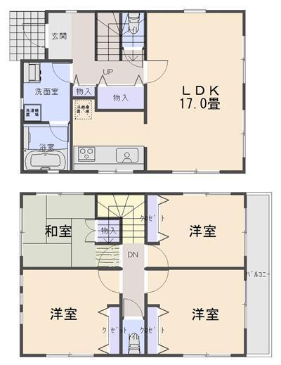Floor plan. 18,800,000 yen, 4LDK, Land area 144.42 sq m , Building area 93.14 sq m