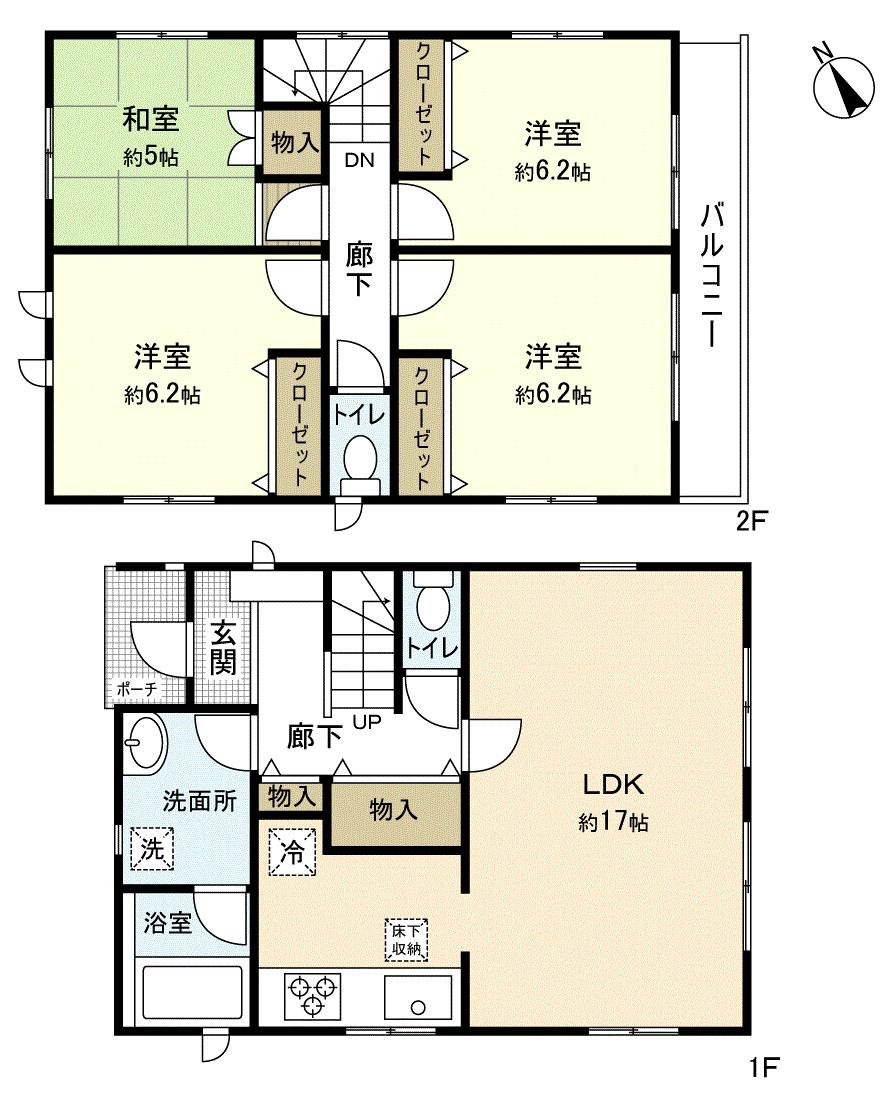 Floor plan. 22,800,000 yen, 4LDK, Land area 144.42 sq m , Building area 93.14 sq m