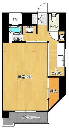 Floor plan. 1K, Price 2.9 million yen, Occupied area 37.01 sq m