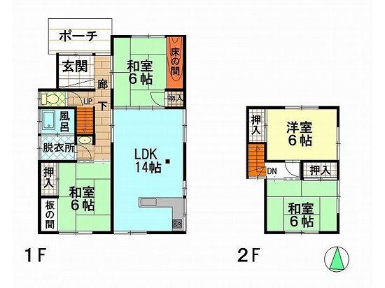 Floor plan. 7.8 million yen, 4LDK, Land area 158.77 sq m , Building area 102.88 sq m
