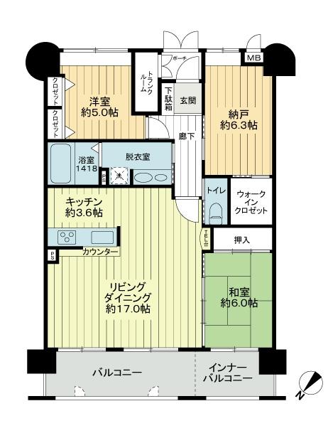 Floor plan. 2LDK + S (storeroom), Price 21,800,000 yen, Occupied area 87.08 sq m , Balcony area 15.3 sq m