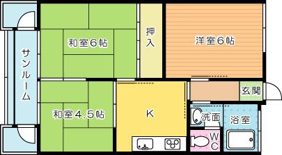 Floor plan. 3K, Price 3 million yen, Occupied area 48.61 sq m