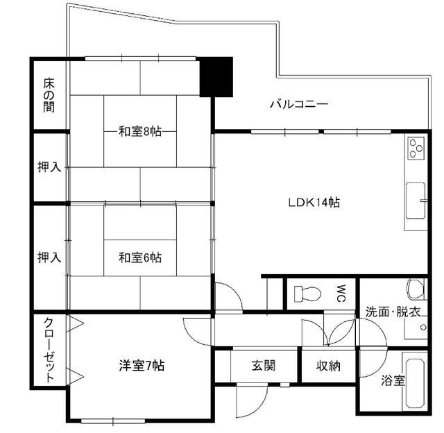 Floor plan. 3LDK, Price 11.8 million yen, Occupied area 80.82 sq m , Balcony area 20.84 sq m