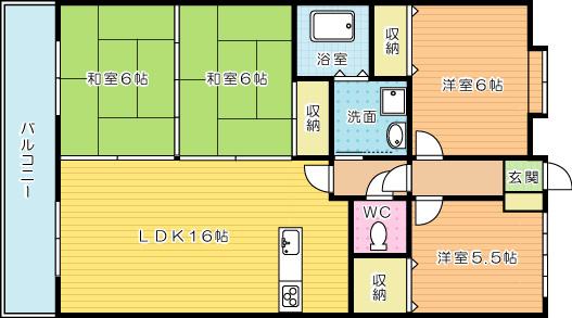 Floor plan. 4LDK, Price 16.3 million yen, Occupied area 68.81 sq m , Balcony area 13 sq m