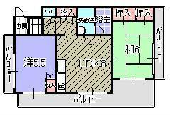 Floor plan. 2LDK, Price 4.5 million yen, Occupied area 49.42 sq m