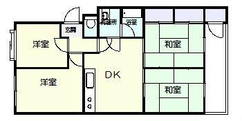 Floor plan. 4DK, Price 3.8 million yen, Occupied area 63.71 sq m