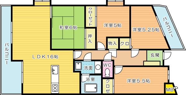 Floor plan. 4LDK, Price 17.8 million yen, Occupied area 85.28 sq m , Balcony area 10 sq m