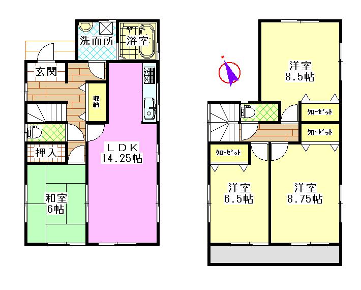 Floor plan. 23,980,000 yen, 4LDK, Land area 160.01 sq m , Building area 105.98 sq m