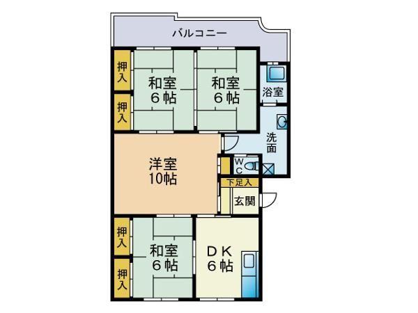 Floor plan. 4DK, Price 5.4 million yen, Occupied area 74.65 sq m , Balcony area 8 sq m