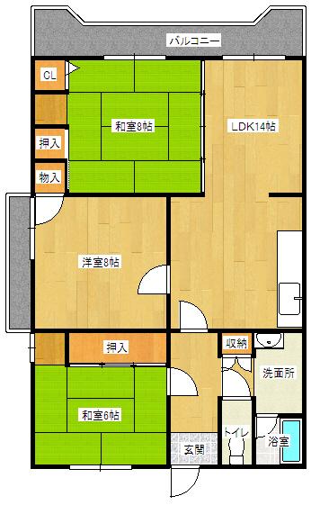 Floor plan. 3LDK, Price 11.8 million yen, Occupied area 81.67 sq m , Balcony area 10.39 sq m
