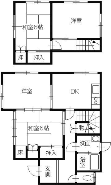 Floor plan. 8,880,000 yen, 4DK, Land area 140.23 sq m , Building area 76.6 sq m