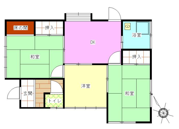 Floor plan. 1.7 million yen, 3DK, Land area 171.6 sq m , Building area 50.51 sq m