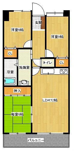 Floor plan. 3LDK, Price 9.3 million yen, Occupied area 62.37 sq m