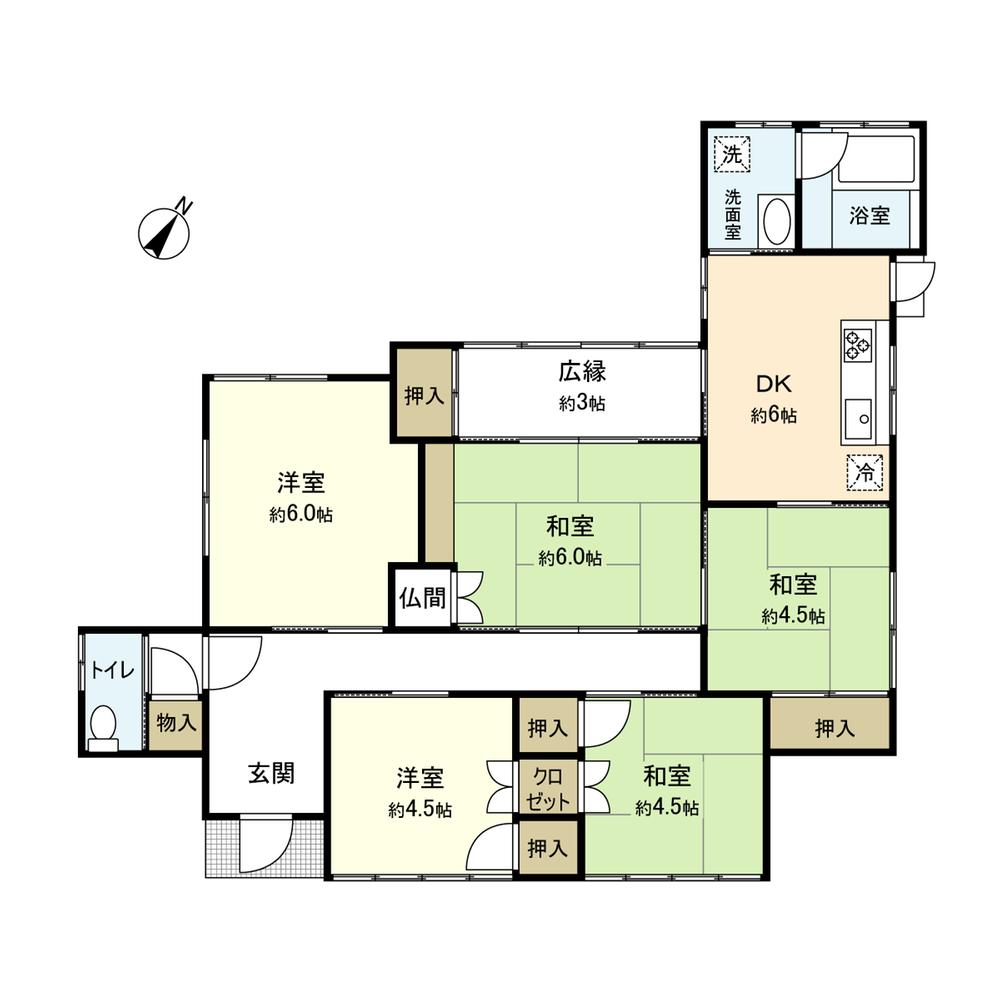 Floor plan. 7.8 million yen, 5DK, Land area 235.05 sq m , Building area 77.98 sq m