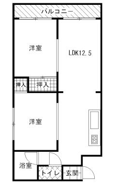 Floor plan. 2LDK, Price 2.8 million yen, Occupied area 48.02 sq m