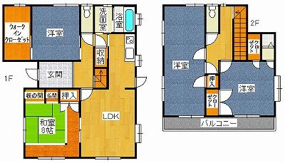 Floor plan. 23.8 million yen, 4LDK+S, Land area 191.74 sq m , Building area 134.75 sq m