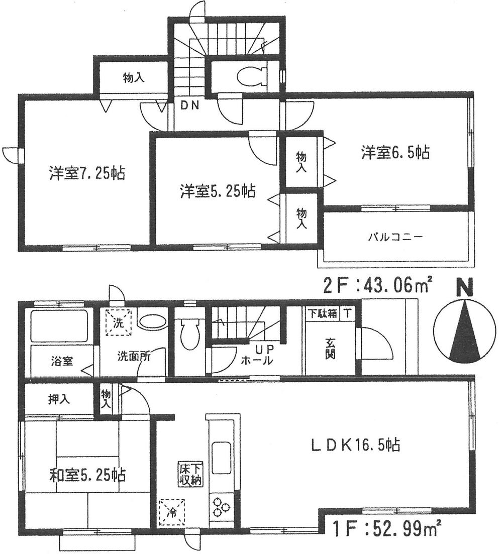 Floor plan. 24,800,000 yen, 4LDK, Land area 133.66 sq m , Building area 96.05 sq m