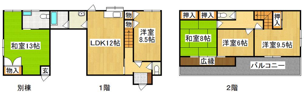 Floor plan. 15.3 million yen, 5LDK, Land area 323.97 sq m , Building area 122.59 sq m