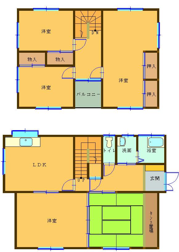 Floor plan. 6,980,000 yen, 5LDK, Land area 245.61 sq m , Building area 125.88 sq m