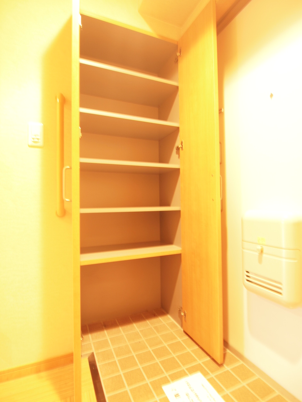 Entrance. It is safe even in steep visitor since shoe closet is also large ☆