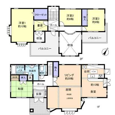Floor plan. 34,800,000 yen, 5LDK + S (storeroom), Land area 264.31 sq m , Building area 157.57 sq m