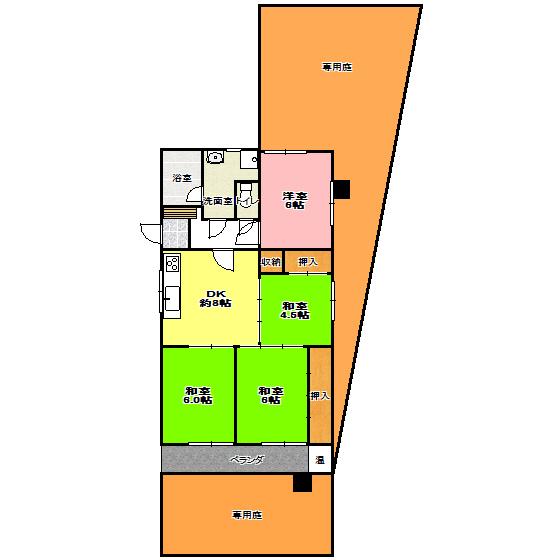 Floor plan. 4DK, Price 3.5 million yen, Occupied area 67.41 sq m