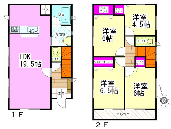 Floor plan. (3 Building), Price 22,800,000 yen, 4LDK, Land area 130.02 sq m , Building area 95.58 sq m